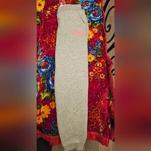 Puma Heather Gray Sweatpants with Subtle Pink Accent